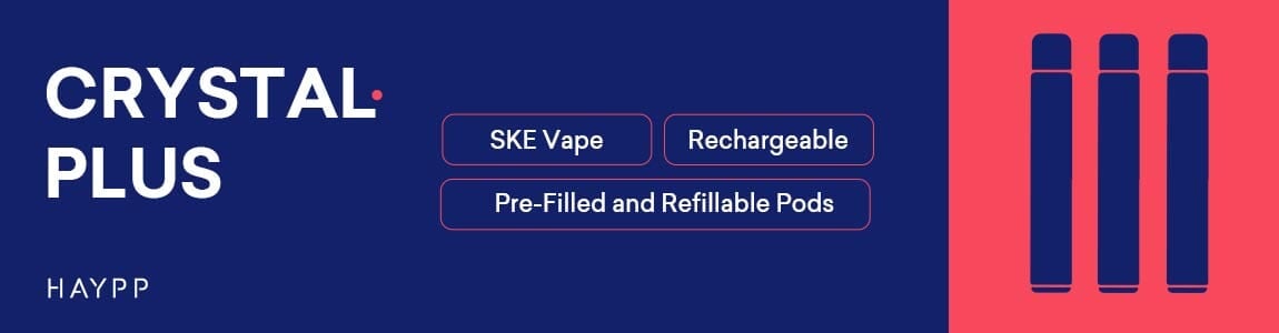 Buy SKE Crystal Plus Pods and SKE Crystal Pod Kit on Haypp UK - Fast, Free Shipping with Every Order.